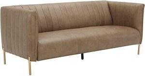 Rivet Frederick Mid Century Modern Leather Sofa
